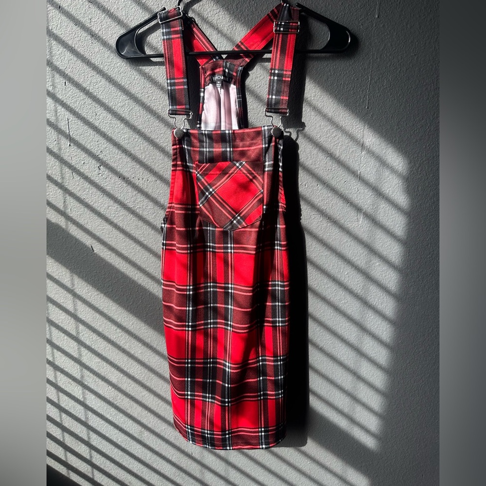 Fashion Nova Red and Black Plaid Dress